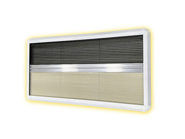 Camper Fenster Rollo und Moskitonetz mit LED-Beleuchtung  passend für 850x450mm Fenster