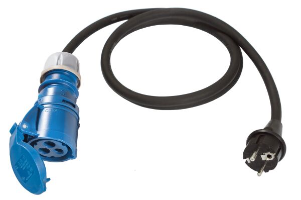 CEE Adapterleitung 3G2,5, 0,3 m, schwarz für Camper & Caravan