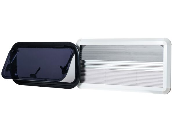 Wohnmobil Fenster 650x300mm Komplett Set mit Rollo und Moskitonetz